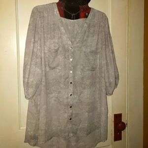 Gray patterned blouse